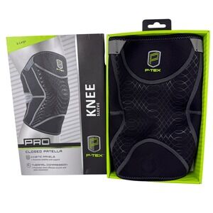 P-TEX Knee Sleeve Closed Patella Black Unisex XL Pro Thermal Compression Support